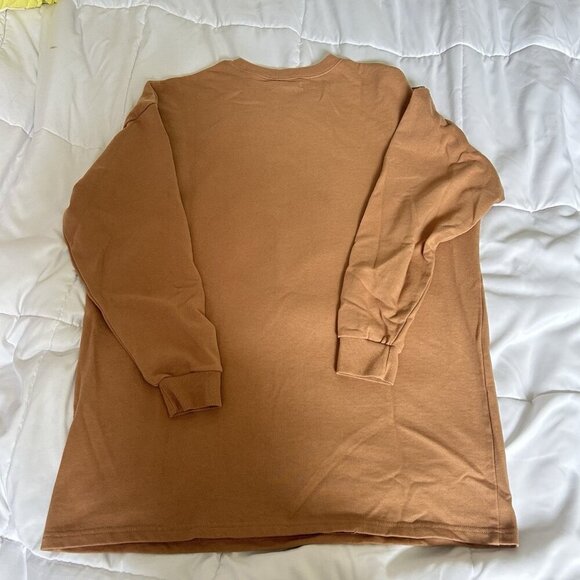 Grayson Threads Long Oversized Teddy Bear Sweatshirt Brown M Christmas Holiday - Picture 6 of 6